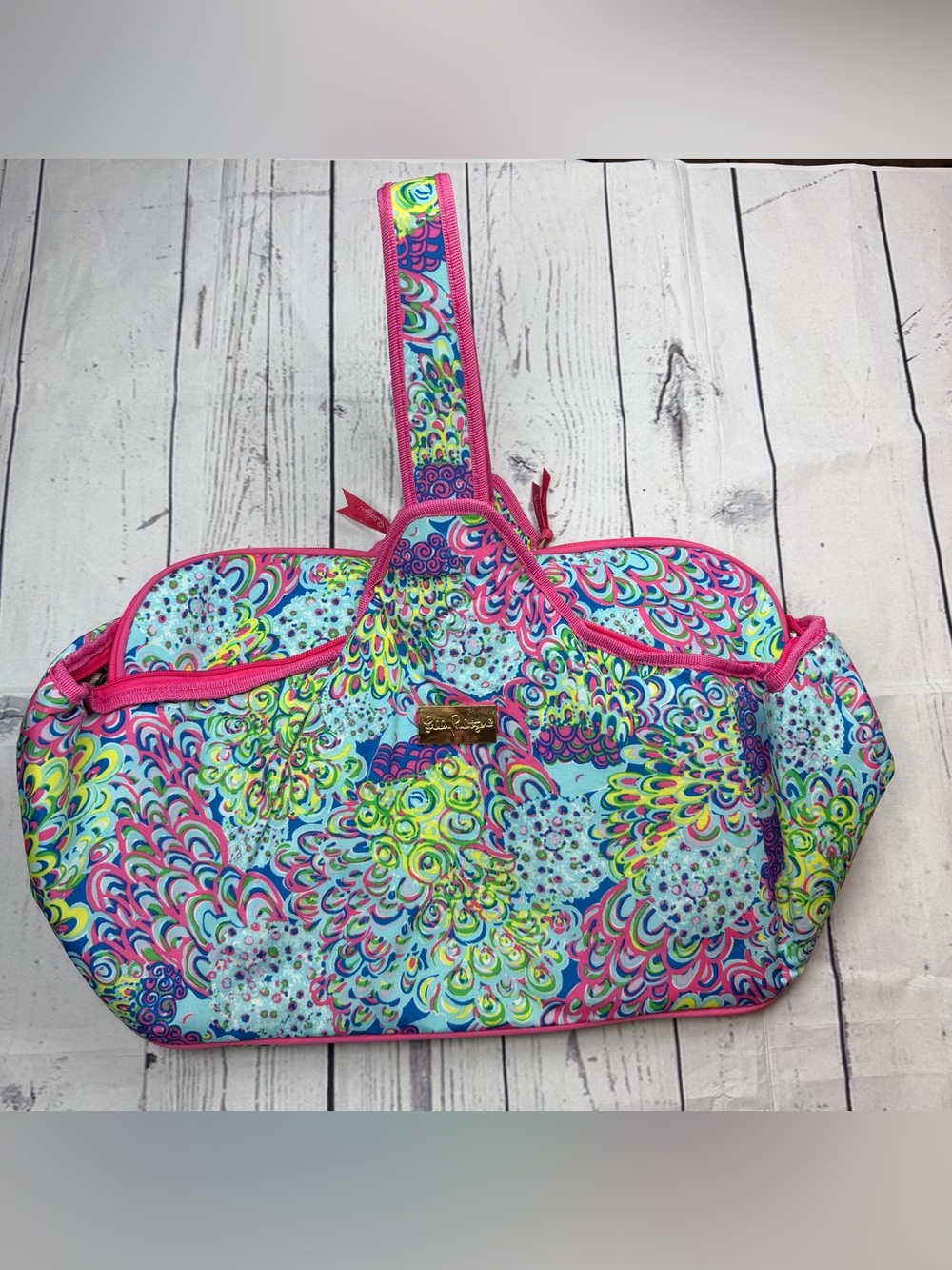 Lilly Pulitzer Lilly’s Lagoon Peacock Print Insulated Party Cooler Travel Beach